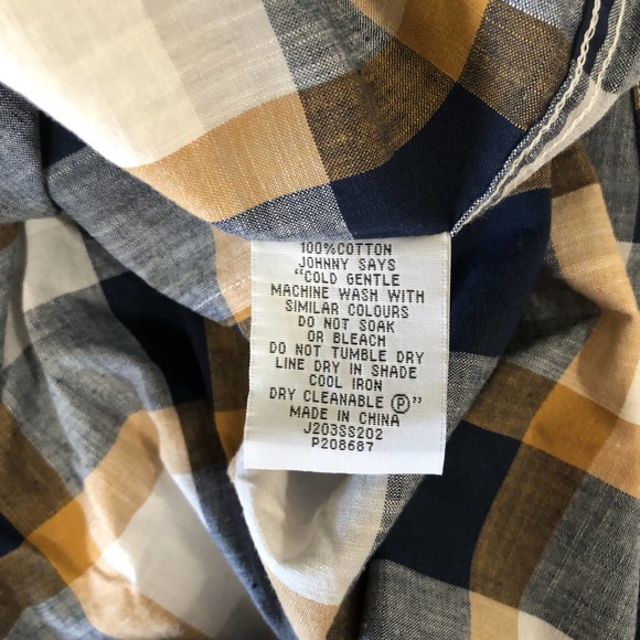 Johnny Bigg Checker Print 100 % Cotton Button Down Shirt Top plus Size 6xl NWOT - Picture 9 of 9